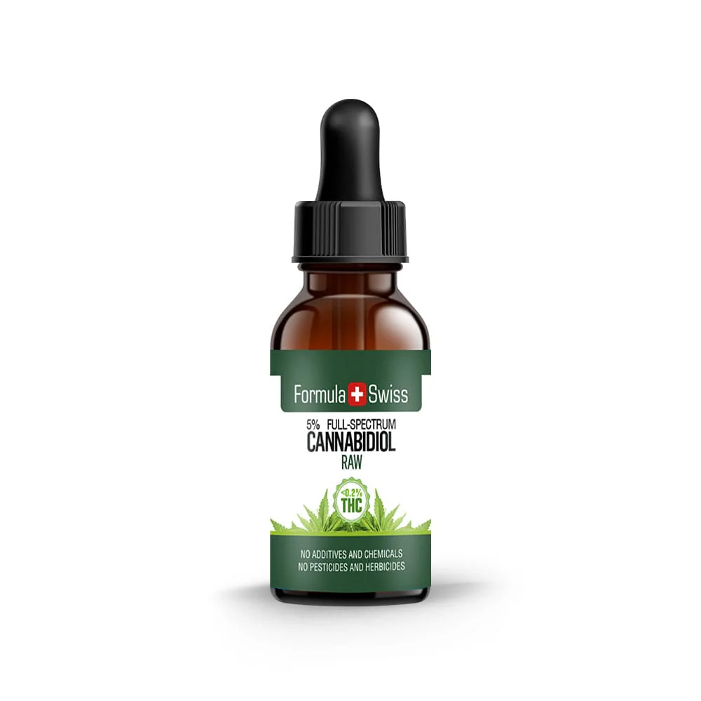 Formula Swiss RAW CBD olie i hampefrøolie 5% THC<0.2%